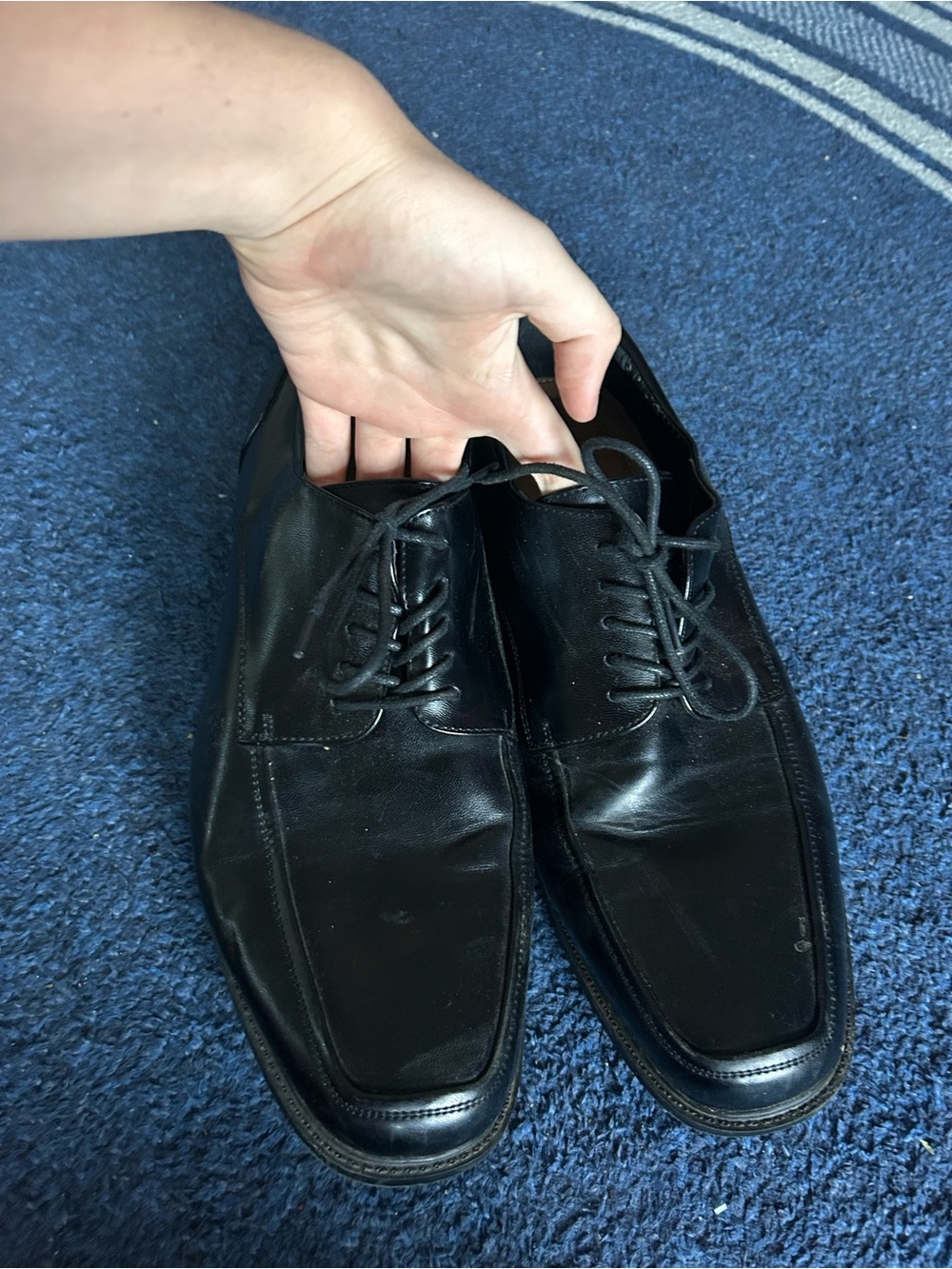 Kohl's Black Leather Lace-Up Dress Oxfords
